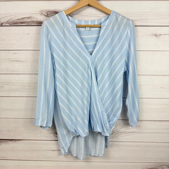 41 Hawthorn Women's Striped Faux Wrap Hi Low Hem‎ Top Size Small - Picture 1 of 7